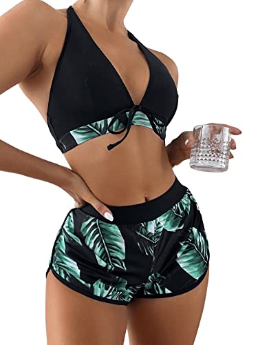GORGLITTER Damen 3 Packe Bikini Sets Neckholder Badebode 3-Teiliger...