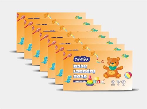 Image of Tickles (Pack of 7) Handmade Nirol Organic Unscented Washing Soap For Baby Clothes, Diaper, Accessories Mainly for Sensitive Skin 100% Chemical Free Natural Laundry Soap For Baby (840 gms)