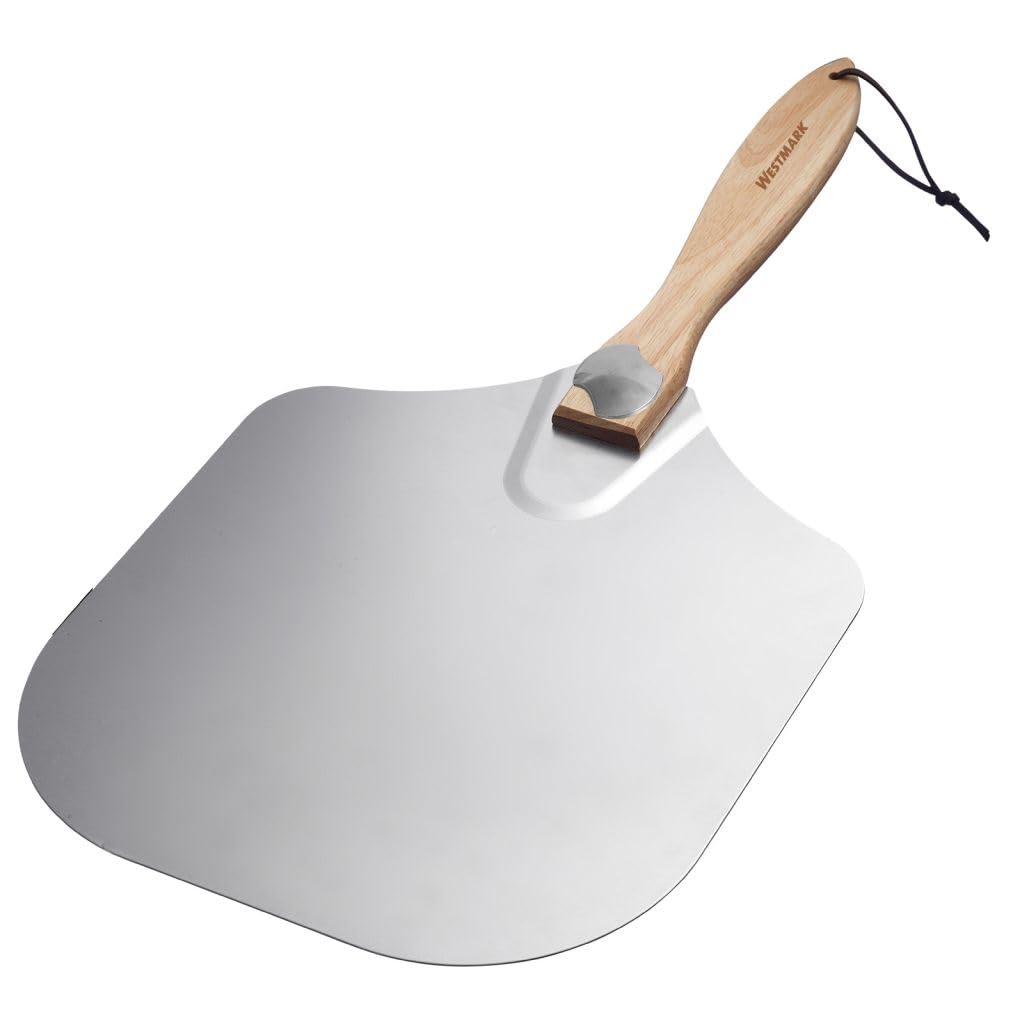 Westmark Pizza Peel Paolo – high Quality Pizza Shovel with Wooden Handle, Ideal for Pizza, tarte flambée and Bread, Suitable for Oven and Grill – Aluminium, Wood
