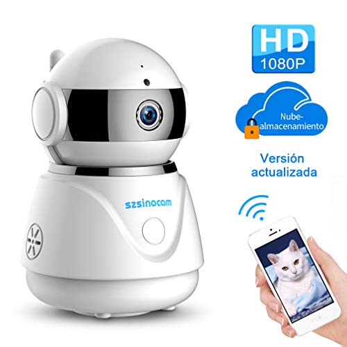 IP cámara WiFi,cámara IP Szsinocam cámaras de vigilancia wifi interior HD 1080P P2P IR Visión Nocturna Detección de Movimiento,Seguridad para...