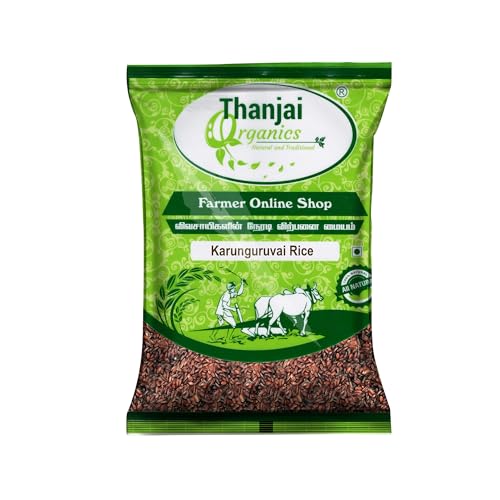 Image of Thanjai Organics Karunkuruvai Rice 500g | Karunguruvai Handpounded | Boiled Unpolished | Karunguruvai Arisi