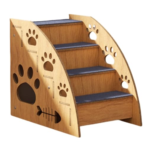 Deronder犬用スロープ 犬用踏み台 猫用階段木製 滑り止め 中型/小型犬&猫用 (30*45*40cm)