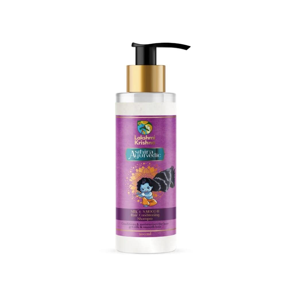 Lakshmi Krishna Silk & Smooth Hair Conditioning Shampoo-200ml ||Nourish and Rejuvenate with Natural Silk & Smooth Hair Conditioning Shampoo - Soft, Shiny, and Healthy Hair Guaranteed||