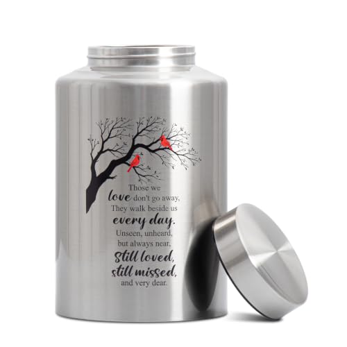 Image of Cremation Urns for Human Ashes Adult - Woman /Men /Dad /Mom | Silver Decorative Burial Urns for Male and Female, Funeral Memorial Urn (220 LB)