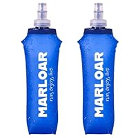 MARLOAR Faltbare Trinkflasche aus Silikon, Soft Flask 500 ml zum Laufen, Wandern und Radfahren, BPA-frei, 2 Stück, Blau