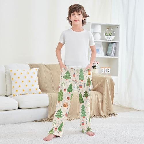 Boys' Pants Christmas Tree Gift Garland Star Long Bottoms Jogger Pants Elastic Waist Trousers with Pockets S-XL3