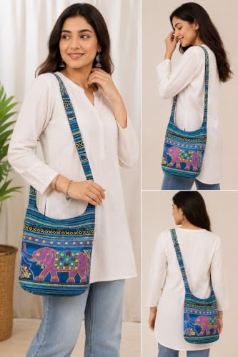 Image of SUVASANA Large Sling Shoulder Bag for Men Women Casual Comfortable Everyday Purse Travel Women's Cross-body Bags