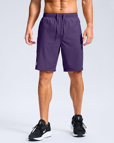 Image of G Gradual Men's Athletic Running Shorts with Zipper Pockets Quick Dry 7 inch / 5 inch / 9 inch Workout Gym Shorts for Basketball Hiking