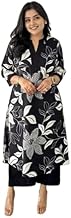 HKV Women's Pure Cotton Printed Ethnic Wear Straight Kurta Set with Palazzo Pants