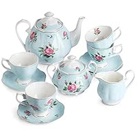 Algopix Similar Product 10 - BTaT Floral Tea Set Tea cups 8oz