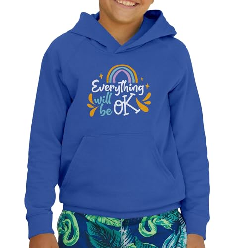 Sweat à capuche enfant Everything Will be OK hoodie typographie santé
