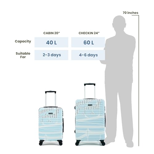 Image of Assembly Hard-Sided Cabin Trolley Bag Small (55 cms) - Polycarbonate Printed Suitcase for Travel with TSA Lock - 20 Inches - Scripted