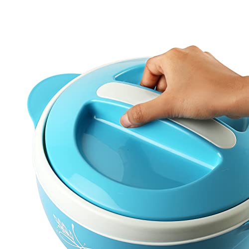 Image of CELLO Sapphire Insulated Casserole Hot Pot Case Set of 3 Pcs (500ml, 1000ml, 1500ml) Blue | Double Wall Insulated Hot Pot Case Keeps Food Fresh & Hot for Long Hours | Casserole Set for Roti & Rice