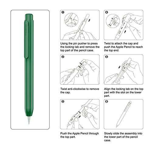 Image of MoKo Retractable Holder Case for Apple Pencil 1st Generation,Midnight Green
