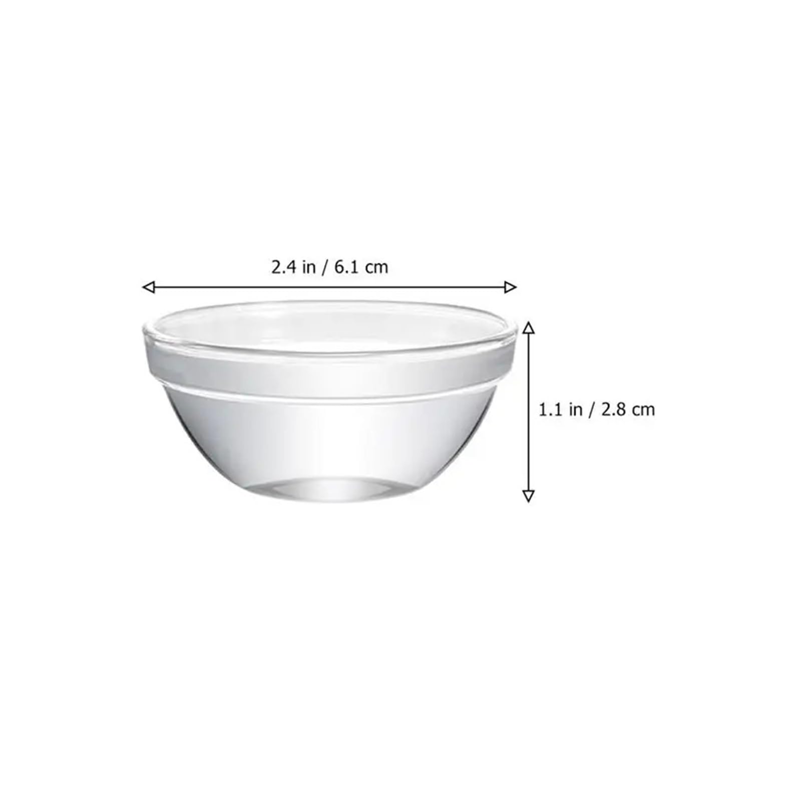 Coppe Gelato Set di 12 Ciotole for Gelato Piccole Ciotole in Vetro Ciotole Trasparenti impilabili Piatti da Dessert Rotondi Piatti Laterali Rotondi Set di Ciotole in Vetro per Dessert