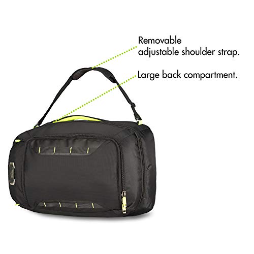 High Sierra AT 8 Wheeled Upright Duffel Bag, Black/Zest, One Size