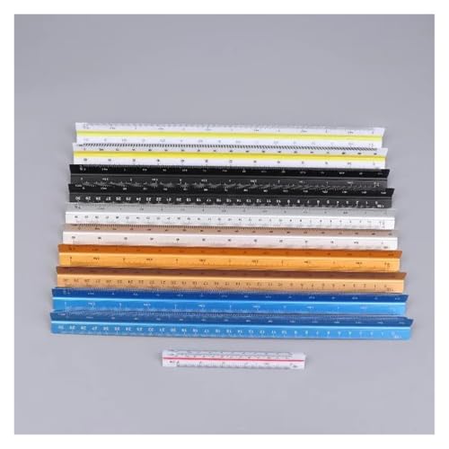 Regla triangular de aluminio mecanizado de 30cm para ingenieros y delineantes técnicos 5