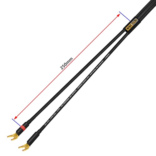 WORLDS BEST CABLES 4 Foot WBC-GOLD-LOCAP-SPKR-12 AWG - Low-Capacitance - Low-Inductance - High Purity OFC - Audiophile HiFi Speaker Cable Pair with Eminence Gold Spade Plugs by WORLDS BEST CABLES - Image 6