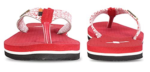 Image of SPARX Women SFL-558 Red White Flip Flops (Size - 8)