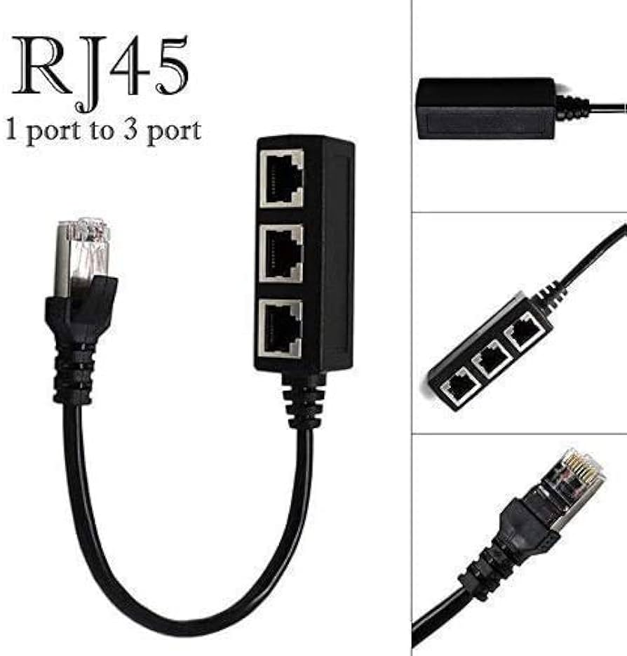RJ45ネットワークスプリッタアダプタケーブル 1オスから2メスLANポート Amazon.co.jp: KOROMU RJ45イーサネットスプリッターケーブル