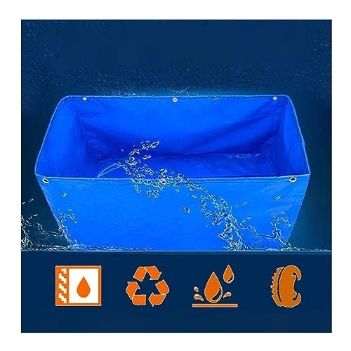 Estanque de lona de PVC para peces azul rectangular de 1x2.7x1m 2