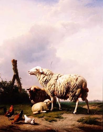 Impression sur toile moutons et volailles pour créer un salon chaleureux