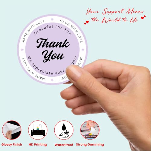 Image of Trifirt Self Adhesive Thank You Stickers for Packaging | Waterproof Vinyl Labels for Small Business, Gift Wrapping, Envelopes, Boxes & Mailers | Strong Adhesive, Easy Peel & Stick