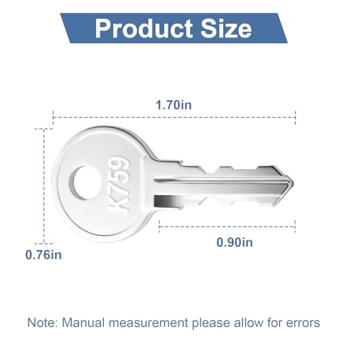 Clé de boîte à outils K759 perdue ? Lot de 2 clés de secours pour coffre de camion