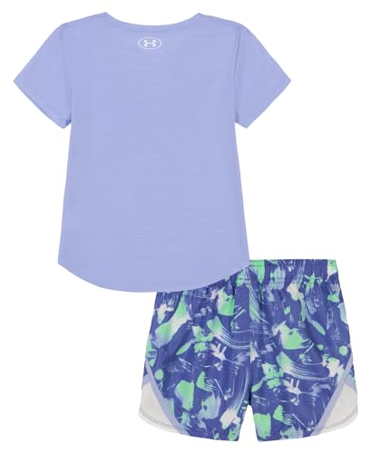 Image of Under Armour Girl's 2-piece Short Sleeve Tee and Shorts Set, Lightweight and Comfortable