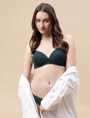 Image of Marks and Spencer Womens Cotton Mix Plain Sweetheart Neck Bra T33 3208K 32 DD Dark Bottle
