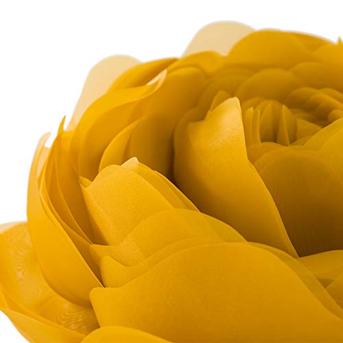 Image of JWH Stereo Flower Throw Pillow Covers Aesthetic Decorative Floral Accent Pillow Cases Round Cushion Handmade Pillowcase for Bedroom Bed Couch Living Room 12 Inch Mustard Brown