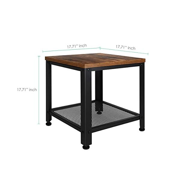 TomCare End Table 2-Tier Side Table with Storage Shelf Small Tables Living Room Square Coffee Table Nightstand Metal Frame Bedside Table Multipurpose for Home Office Living Room Bedroom - Image 3