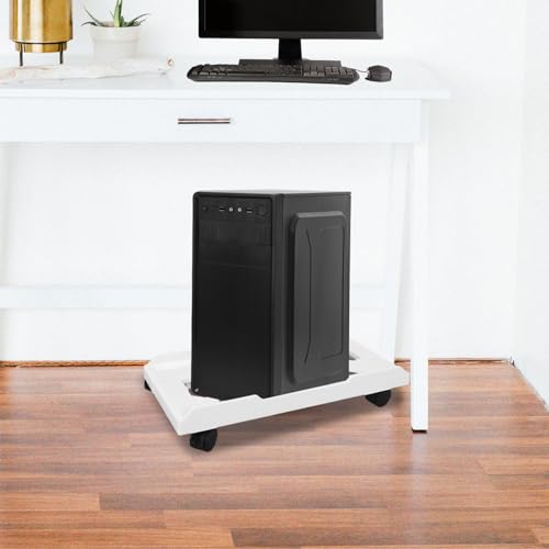 Soporte para torre de computadora con ruedas móviles, soporte ventilado para CPU bajo el escritorio, ideal para oficina en casa y entornos de trabajo, ofrece estabilidad y movilidad miniatura 3