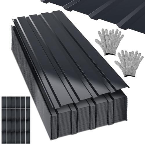 Chapas trapezoidales para techo sin goteras en cobertizos pack de 24 piezas