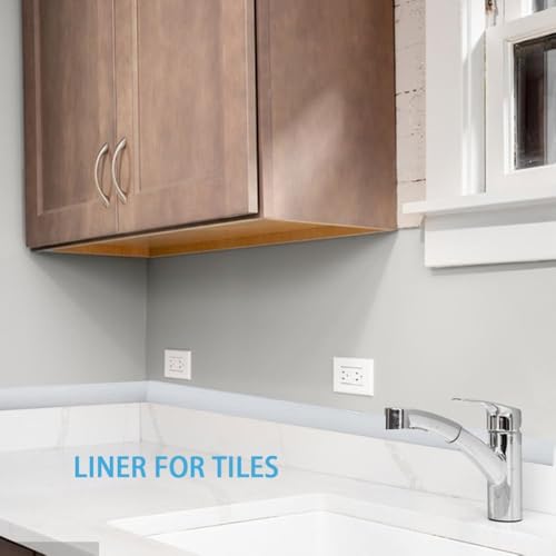 White Self-Adhesive PVC Tile Edging Strip Flexible Backsplash Floor Edge Moulding Trim,Vinyl Laminate Beading,Liner for Corner,Peel and Stick Caulk Decorative for Furniture Mirror,Panel,Wall,3 Meters - Image 4