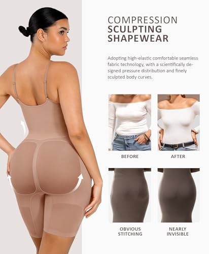 FeelinGirl Shapewear Bodysuit for Women Tummy Control Body Shaper Seamless Faja Sculpting Snatched Waist Body Suit3