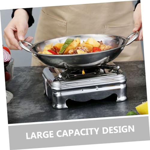 Wok de acero inoxidable con fondo redondo y asas dobles miniatura 5
