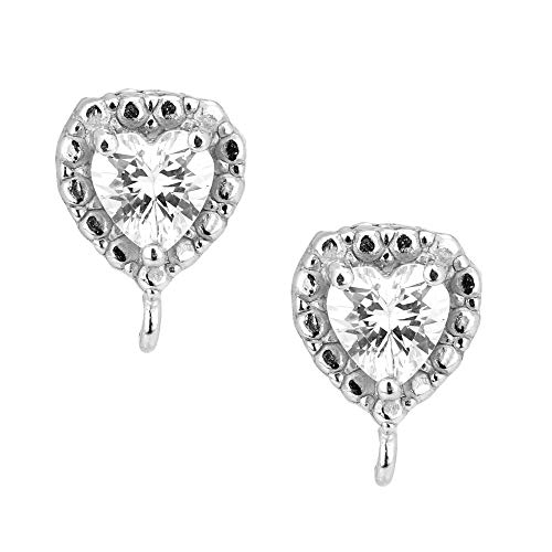 Carlton London Cubic Zirconia Stud Earrings for Women (Silver) (FJE1819) - Image 3