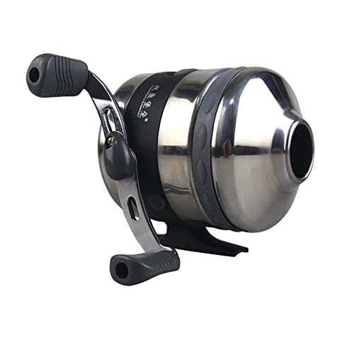 surwolf B40 Spincast Bowfishing Reel Slingshot Bow Fishing, Stainless Steel, Left/Right Reversible Handle, 3.4:1 Gear Ratio,Strong Line 7# 105 Yards 0.45mm/20lb Cover