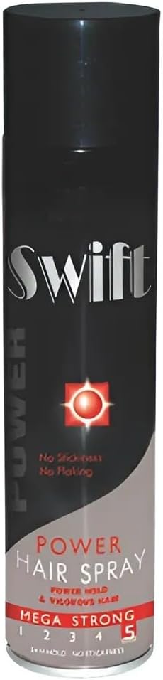 Swift Power Strong Hair and Beard Spray | 24 Hour Hold No Stickiness or Flaking | Styling Mist for Men | Long Lasting Lightweight Finish | 250ml