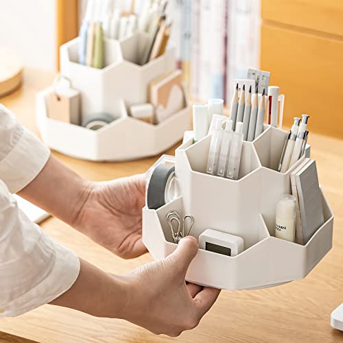 Image of INSTOME Desktop Organizer with Pencil Holders,360Rotating Pen Holder 9 Compartments