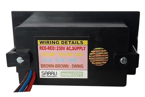 Sarru CC71 Air Cooler Remote Controller for 10 Steps Fan Motor Speed Regulation Max 300W, 6 Steps Water Pump Motor Settings, Swing Fan Motor ON/OFF, Sleep Mode, System ON/OFF Timer and Dual Display.