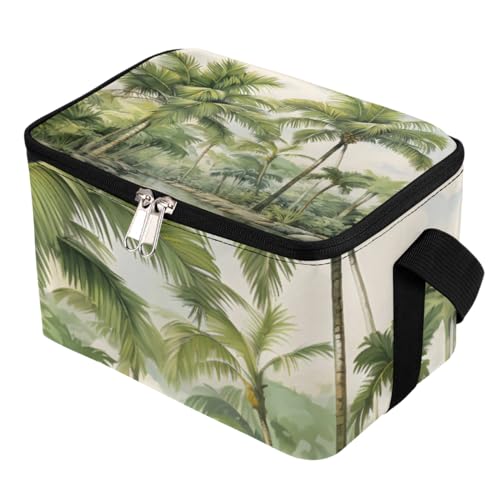 GzLeyigou Lunch Bags for Women Men 9 Cans,Coconut Palm Hot & Cold Food Delivery Bag Insulated Grocery Bag Insulated Lunch Box Tropical Palm Trees Cooler Bag for Office Work Picnic Beach