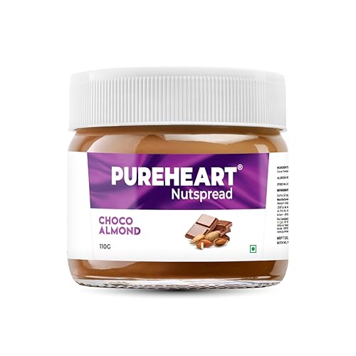 Image of Pureheart Choco Almond Nut Spread (110 gm) Delicious, Smooth and Creamy Snack, Nutty Chocolate Almond Spread for Breakfast