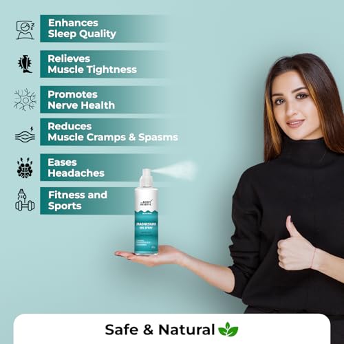 Image of The Body Reserve Magnesium Oil Spray 200ml | Topical Magnesium for Stress Relief, Muscle Relaxation & Deep Sleep | Supports Cramps Recovery, Fitness & Foot Care