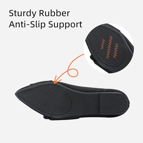 Semwiss Pointed Toe Ballet Flats for Women Slip On Comfortable Flats with Bow Dressy Casual Work Shoes4