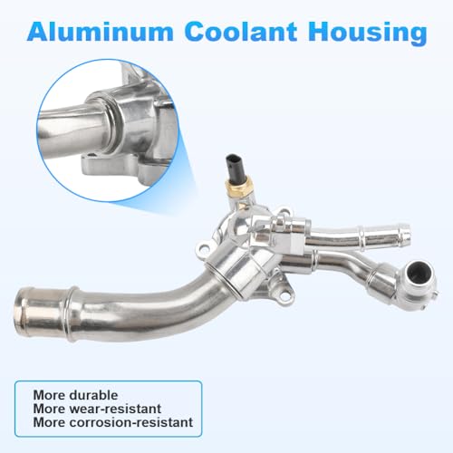 Image of WMPHE Engine Coolant Thermostat Housing Assembly Compatible with Jeep Wrangler 2.0L 2018-2024 Replacement for 5048424AD, 5048424AB, 5048424AC