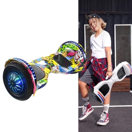 子供用バランスカー キッズプロテクター付 10インチタイヤ キックスクーター 子供用大人用交通手段 立ち乗り二輪車 バランスボード スマートスクーター 安定 Bluetooth LEDライト付 耐荷重120KG キャ 速度制限保護 誕生日 プレゼント (1