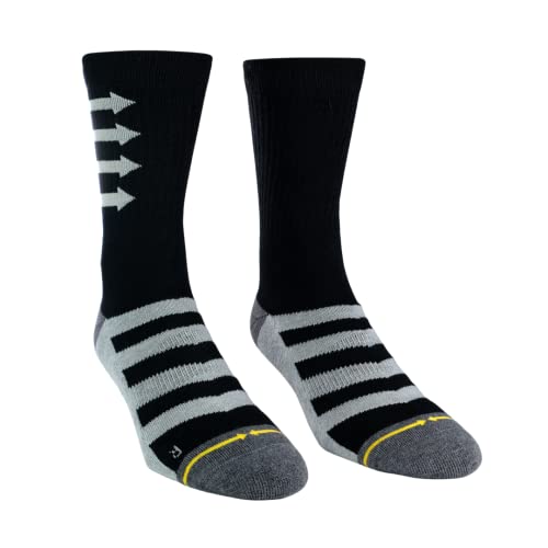 MERGE4 Performance Black Unisex Large Crew Socks