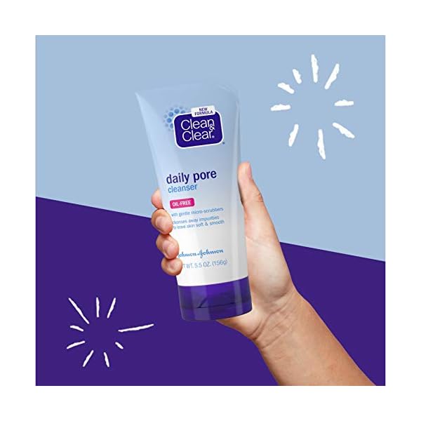 Clean-Clear-Daily-Pore-Facial-Cleanser-for-Soft-Smooth-Skin-Oil-Free-Acne-Face-Wash-for-Normal-Oily-Combination-Skin-Care-55-oz Clean & Clear Daily Pore Facial Cleanser for Soft, Smooth Skin, Oil-Free Acne Face Wash for Normal, Oily & Combination Skin Care, 5.5 oz
